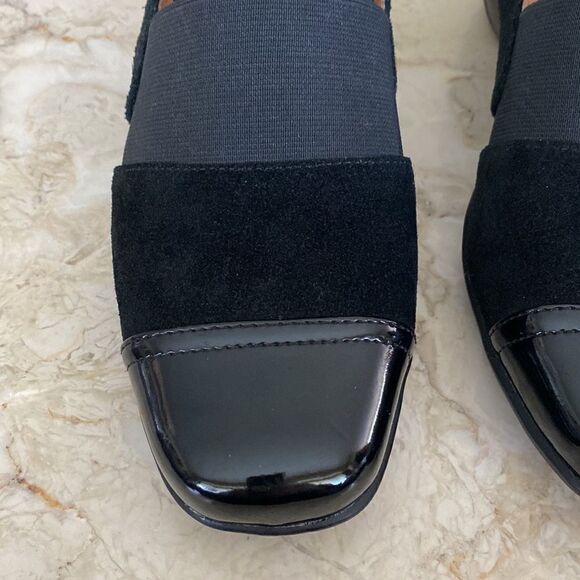 Portia Claudia Black Suede & Patent Leather Slip On Shoes - Picture 8 of 13